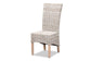 Trianna Rustic Transitional Whitewashed Rattan and Natural Brown Finished Wood Dining Chair FredCo