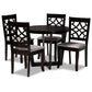 Tricia Modern and Contemporary Grey Fabric Upholstered and Dark Brown Finished Wood 5-Piece Dining Set FredCo