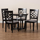 Tricia Modern and Contemporary Grey Fabric Upholstered and Dark Brown Finished Wood 5-Piece Dining Set FredCo