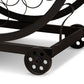 Triesta Antiqued Vintage Industrial Metal And Wood Wheeled Wine Rack Cart FredCo