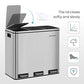 Triple Trash Can Silver FredCo