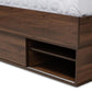 Tristan Modern and Contemporary Walnut Brown Finished Wood 1-Drawer Queen Size Platform Storage Bed with Shelves FredCo