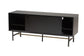 Truett Modern Dark Brown Finished Wood and Two-Tone Black and Gold Metal TV Stand FredCo