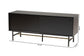 Truett Modern Dark Brown Finished Wood and Two-Tone Black and Gold Metal TV Stand FredCo