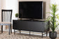 Truett Modern Dark Brown Finished Wood and Two-Tone Black and Gold Metal TV Stand FredCo