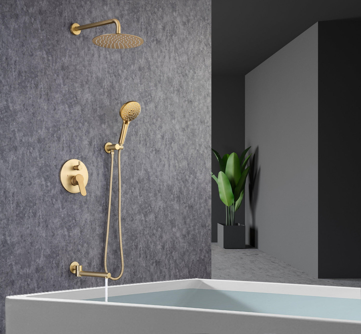 Tub Shower Faucets Sets Complete Bathtub Faucet Set Brushed Nickel Bathtub Shower System with Tub Spout FredCo