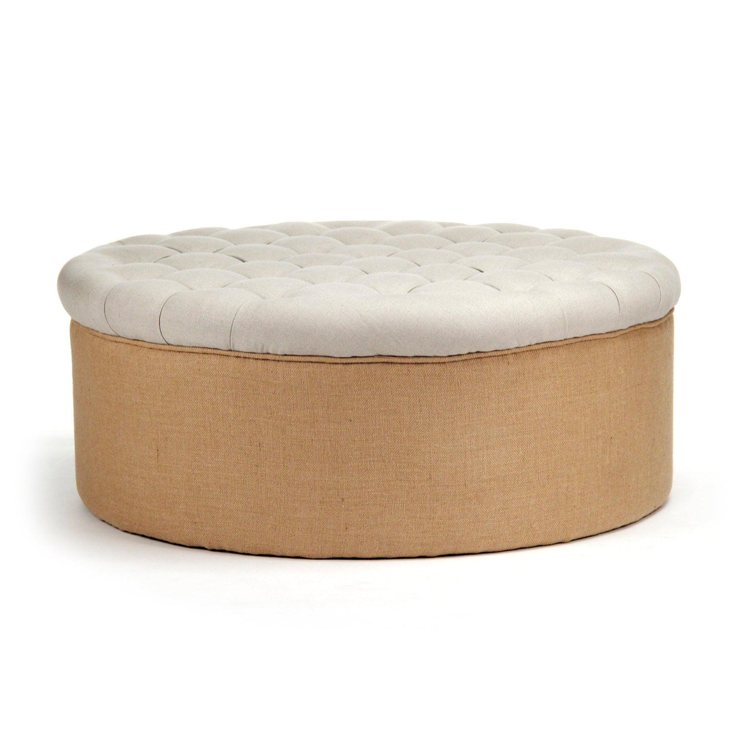 Tufted Round Ottoman CF053-Z A003 Jute FredCo