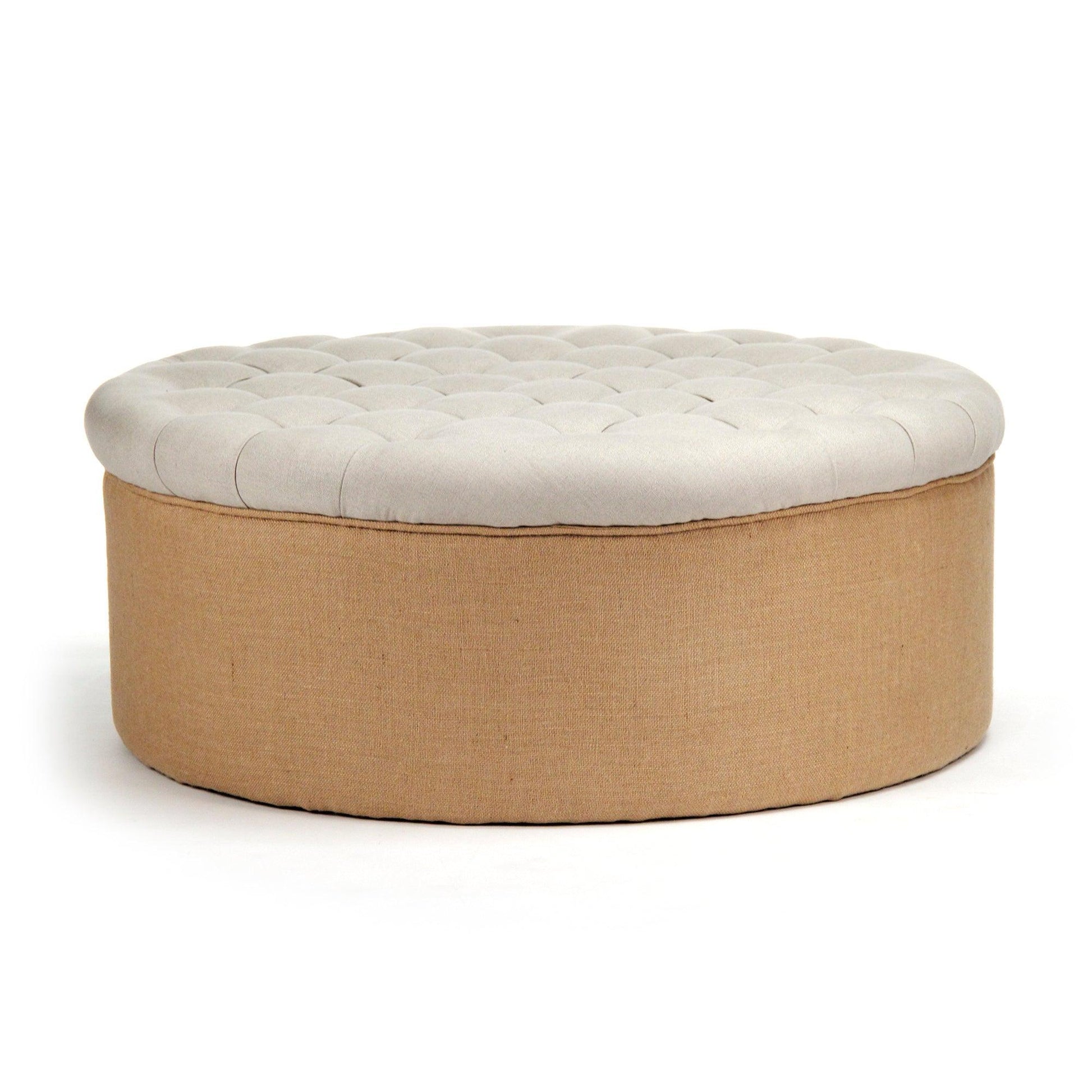 Tufted Round Ottoman CF053-Z A003 Jute FredCo