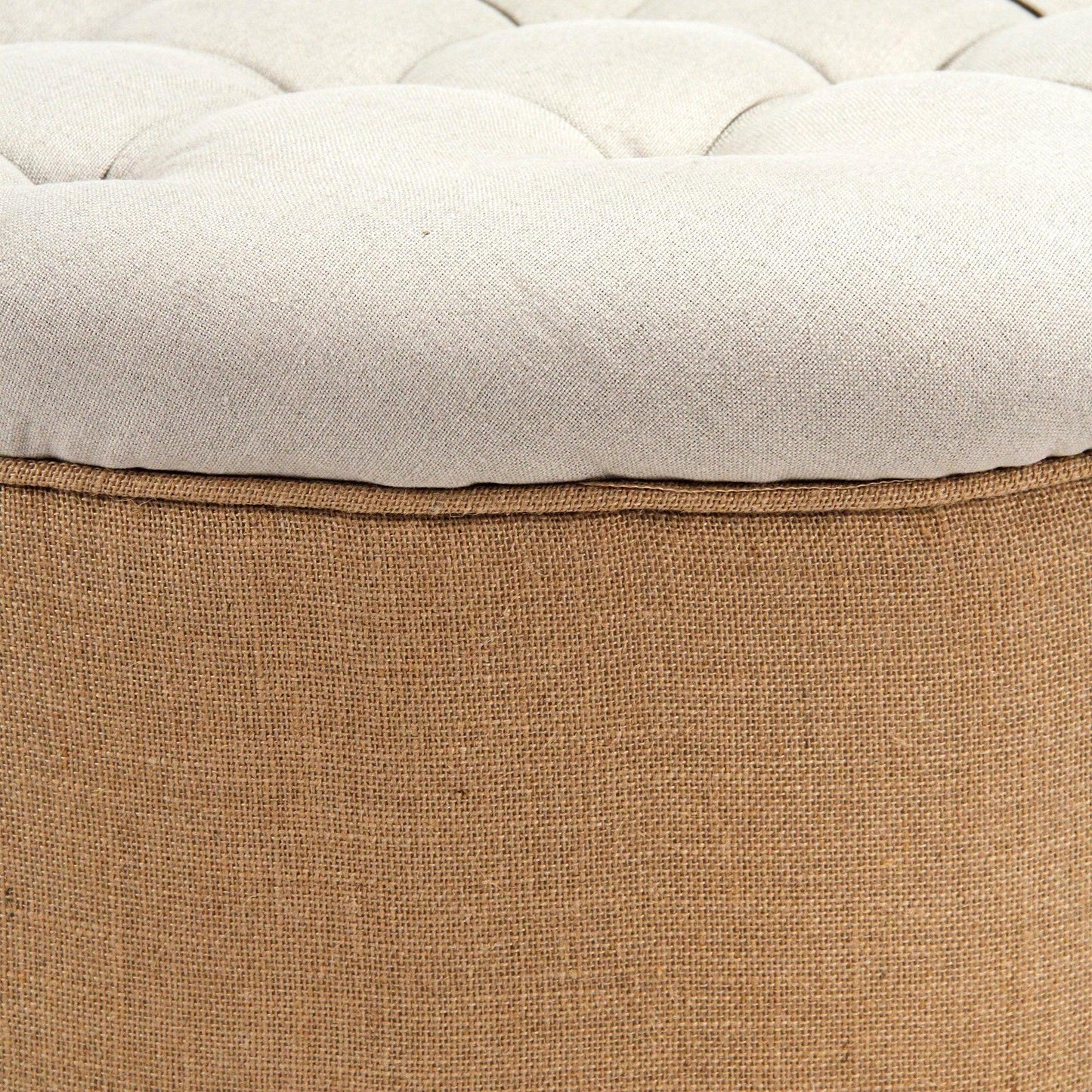 Tufted Round Ottoman CF053-Z A003 Jute FredCo