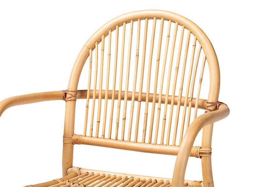 Tugera Modern Bohemian Natural Brown Rattan Counter Stool FredCo