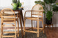 Tugera Modern Bohemian Natural Brown Rattan Counter Stool FredCo