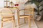 Tugera Modern Bohemian Natural Brown Rattan Dining Chair FredCo