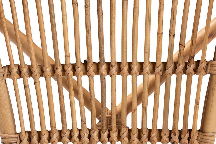 Tugera Modern Bohemian Natural Brown Rattan Dining Chair FredCo