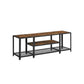 TV Console with Open Storage Shelves, Brown and Black FredCo