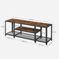 TV Console with Open Storage Shelves, Brown and Black FredCo