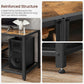 TV Console with Open Storage Shelves, Brown and Black FredCo