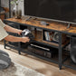 TV Console with Open Storage Shelves, Brown and Black FredCo