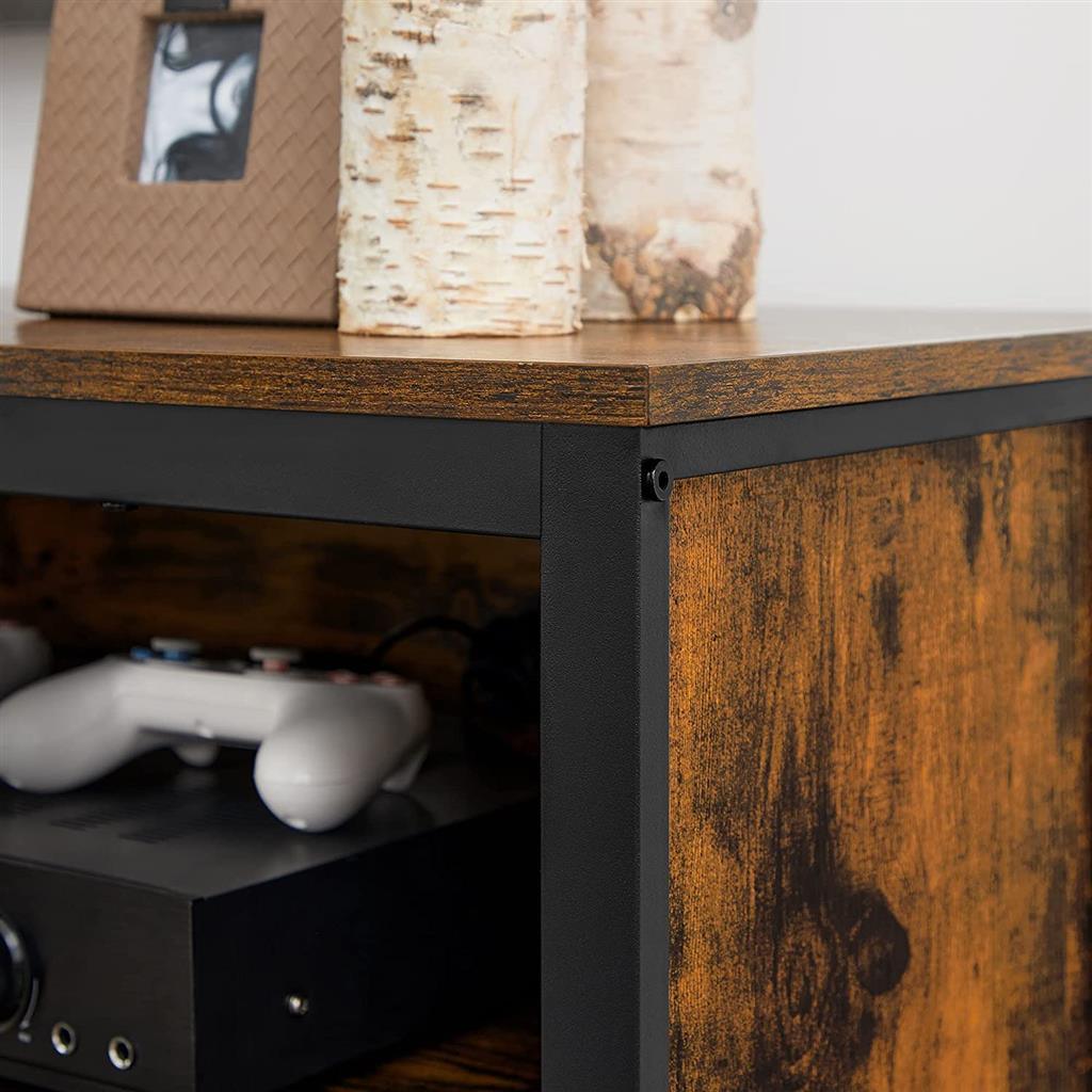 TV Stand for TVs up to 65 Inch Rustic Brown FredCo