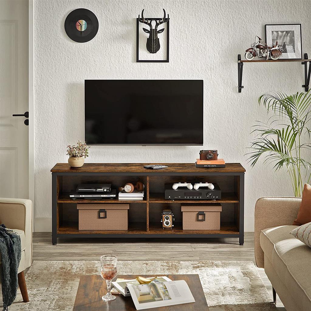 TV Stand for TVs up to 65 Inch Rustic Brown FredCo