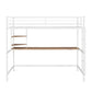 Twin Metal Loft Bed with Desk and Shelve,White MF292491AAK FredCo