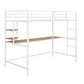 Twin Metal Loft Bed with Desk and Shelve,White MF292491AAK FredCo