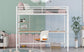 Twin Metal Loft Bed with Desk and Shelve,White MF292491AAK FredCo
