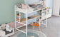 Twin Metal Loft Bed with Desk and Shelve,White MF292491AAK FredCo