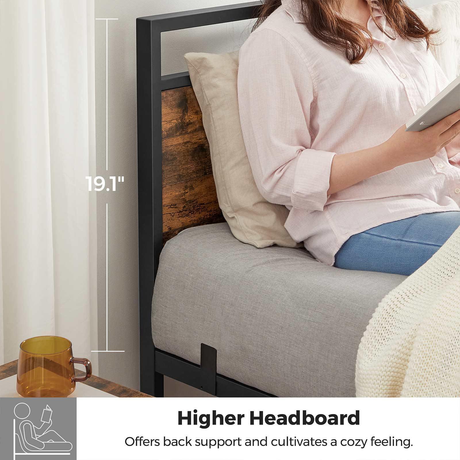Twin Size Metal Bed Frame with Headboard FredCo