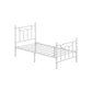 Twin Size Metal Bed Frame with Headboard White FredCo