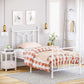 Twin Size Metal Bed Frame with Headboard White FredCo