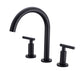Two Handle High Arc Widespread Bathroom Sink Faucet 3 Hole FredCo