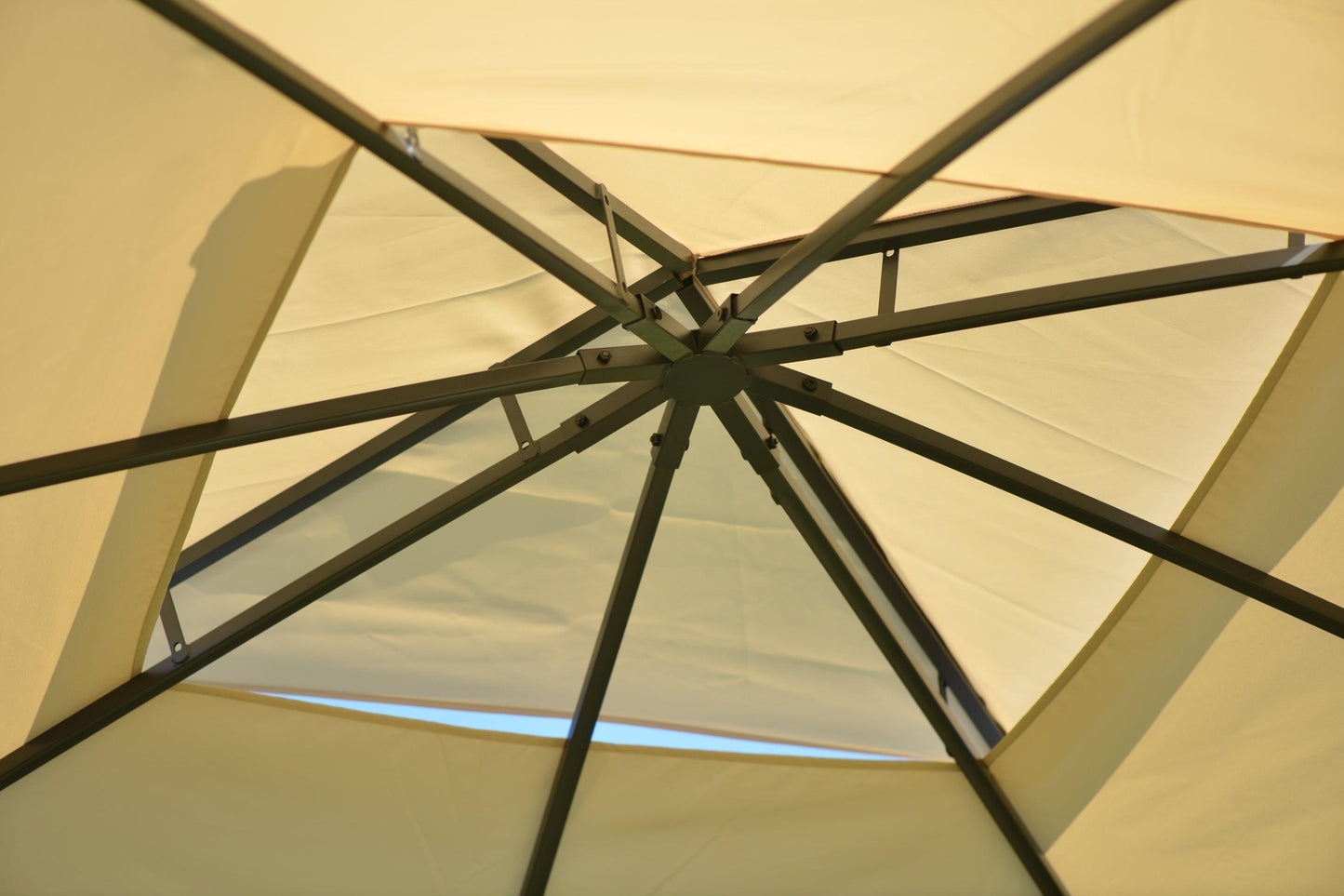 U_STYLE Quality Double Tiered Grill Canopy, Outdoor BBQ Gazebo Tent with UV Protection, Beige FredCo