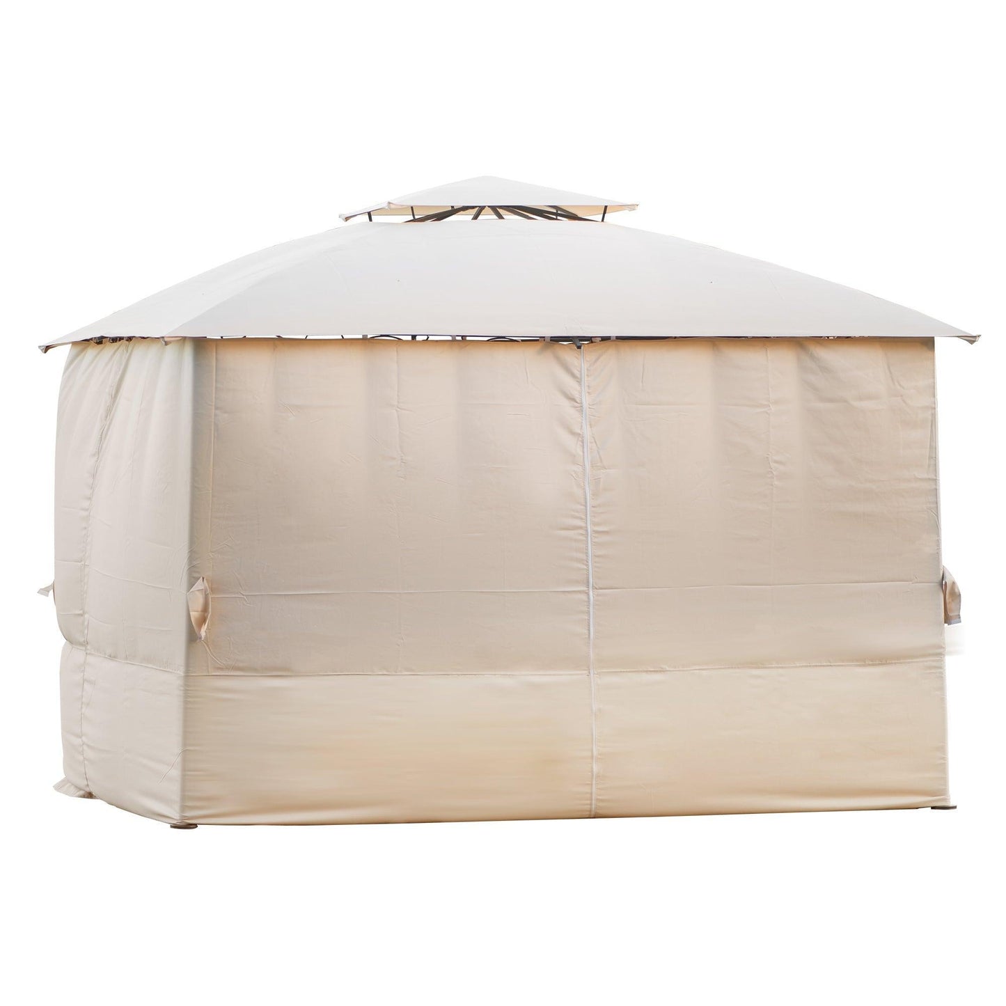 U_STYLE Quality Double Tiered Grill Canopy, Outdoor BBQ Gazebo Tent with UV Protection, Beige FredCo