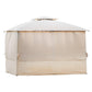 U_STYLE Quality Double Tiered Grill Canopy, Outdoor BBQ Gazebo Tent with UV Protection, Beige FredCo