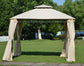 U_STYLE Quality Double Tiered Grill Canopy, Outdoor BBQ Gazebo Tent with UV Protection, Beige FredCo