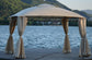 U_STYLE Quality Double Tiered Grill Canopy, Outdoor BBQ Gazebo Tent with UV Protection, Beige FredCo