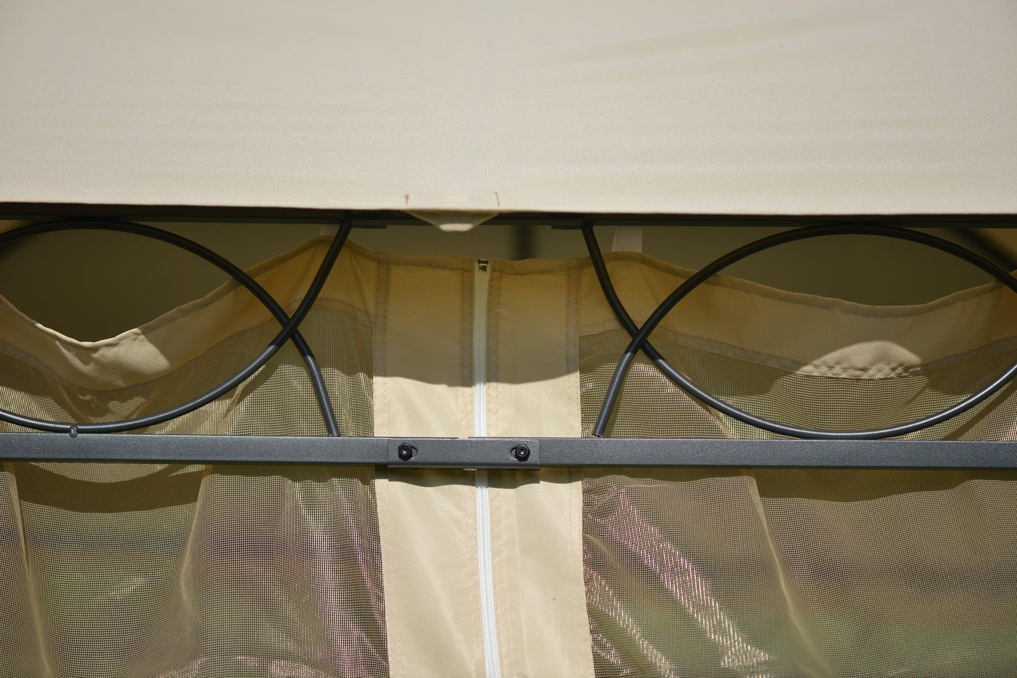 U_STYLE Quality Double Tiered Grill Canopy, Outdoor BBQ Gazebo Tent with UV Protection, Beige FredCo