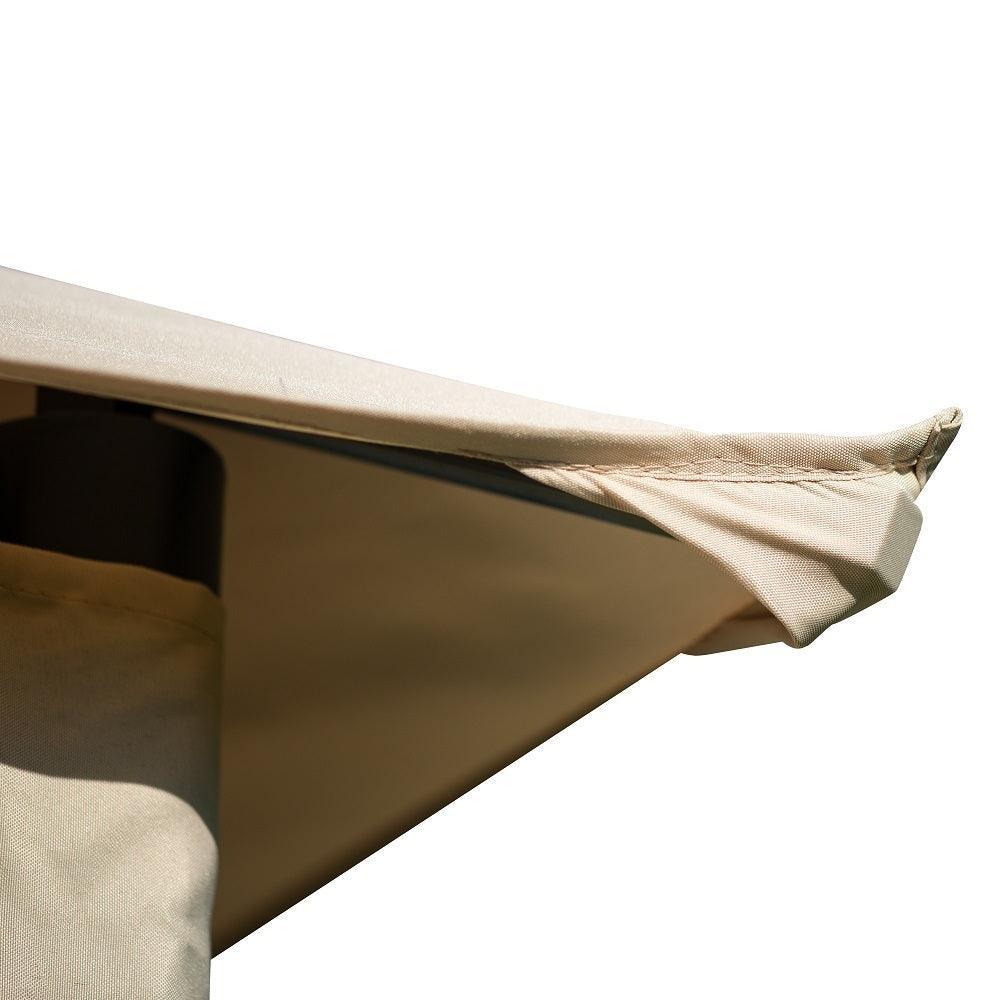 U_STYLE Quality Double Tiered Grill Canopy, Outdoor BBQ Gazebo Tent with UV Protection, Beige FredCo