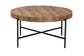 Umar Modern Industrial Walnut Brown Finished Wood and Black Metal Coffee Table FredCo