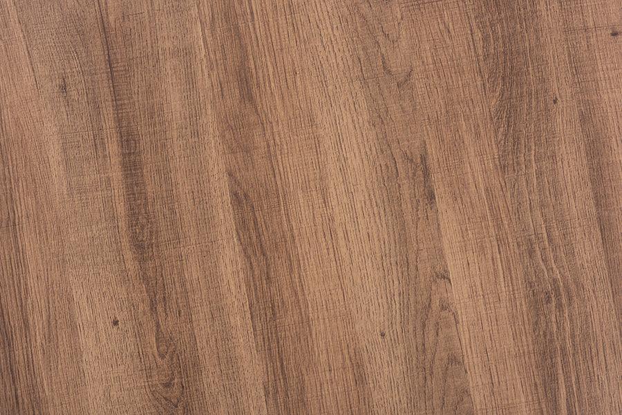 Umar Modern Industrial Walnut Brown Finished Wood and Black Metal Coffee Table FredCo