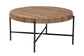 Umar Modern Industrial Walnut Brown Finished Wood and Black Metal Coffee Table FredCo