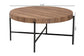 Umar Modern Industrial Walnut Brown Finished Wood and Black Metal Coffee Table FredCo
