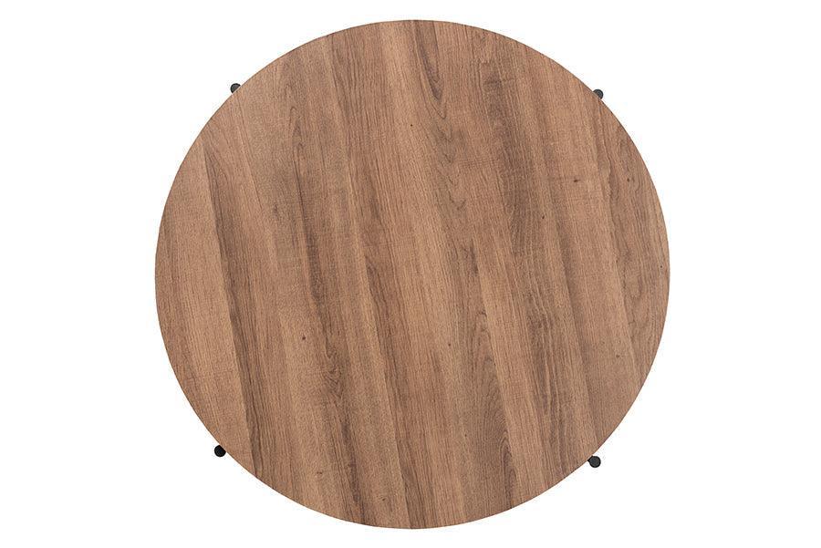 Umar Modern Industrial Walnut Brown Finished Wood and Black Metal Coffee Table FredCo