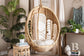 Umika Modern Bohemian Natural Brown Rattan Hanging Chair FredCo