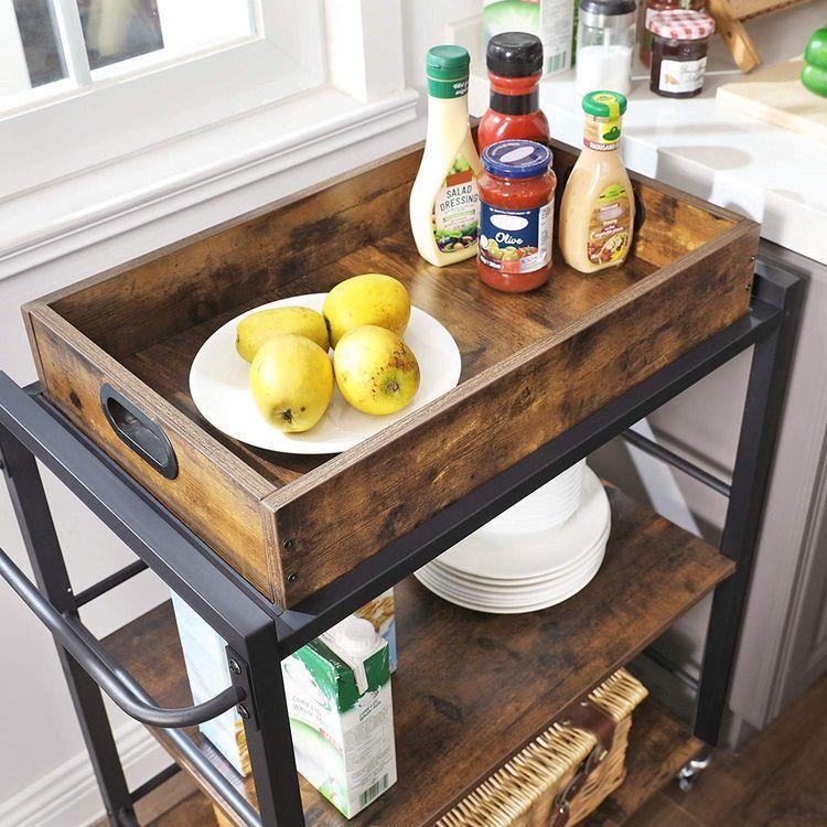 Universal Casters Kitchen Cart Rustic Brown FredCo