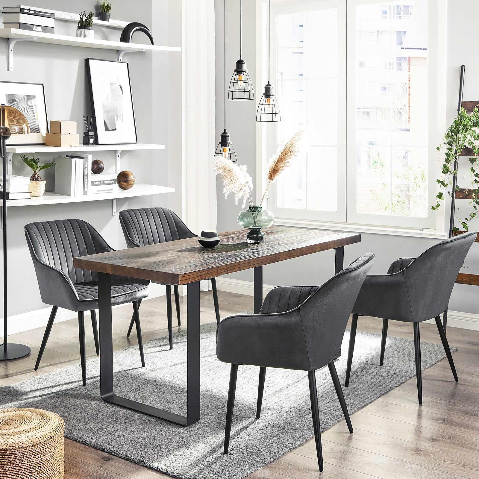 Upholstered Dining Chair Gray FredCo