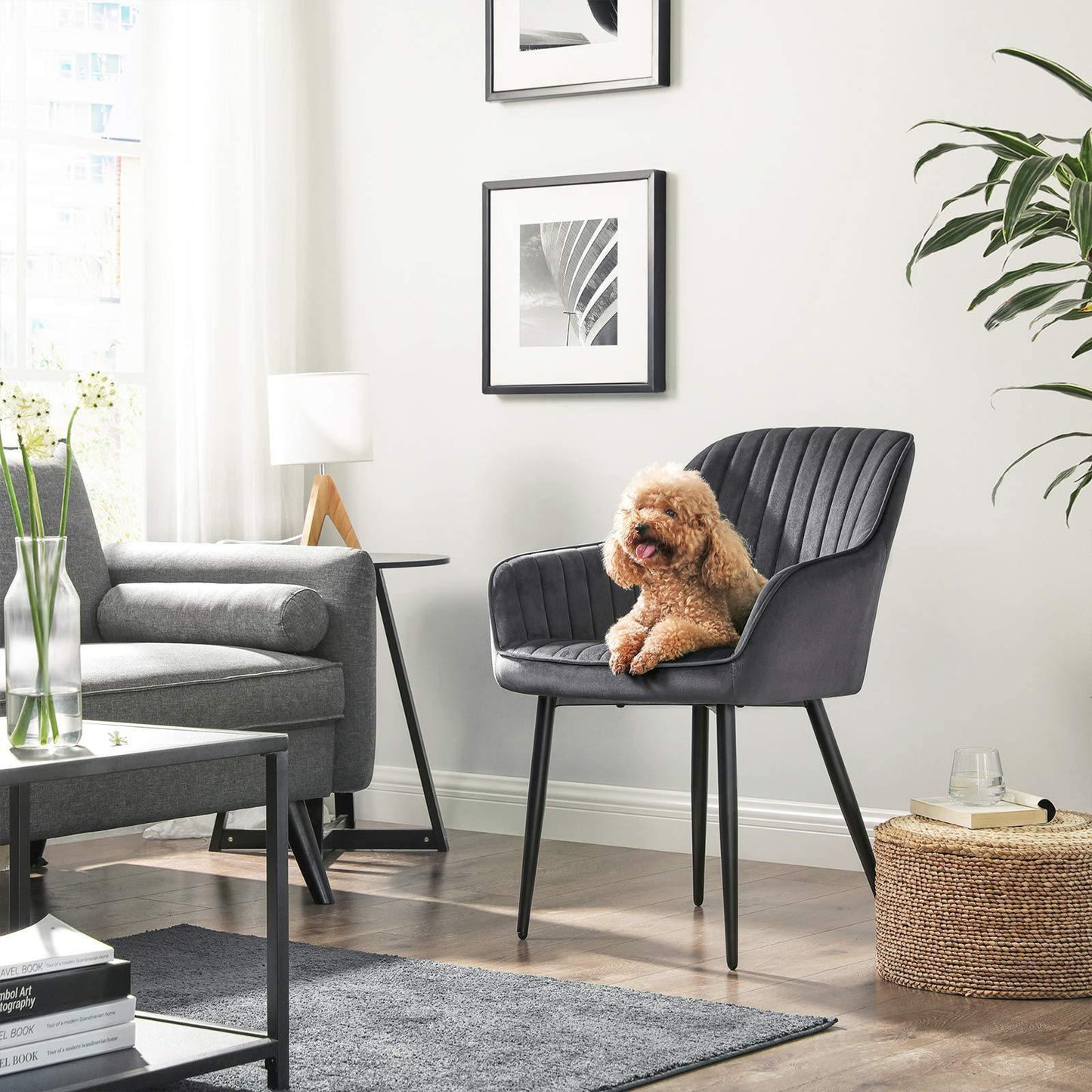 Upholstered Dining Chair Gray FredCo