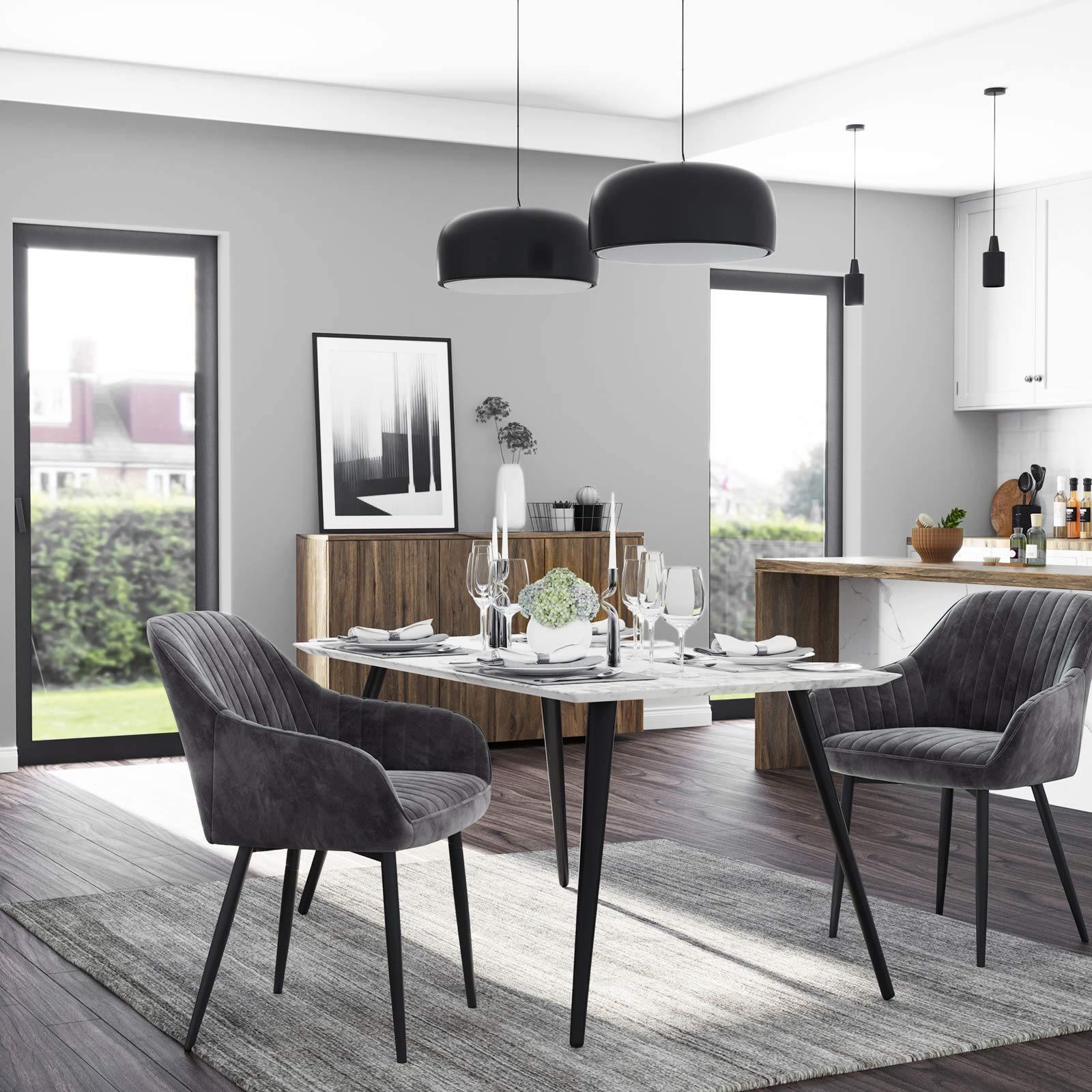Upholstered Dining Chair Gray FredCo