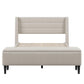 Upholstered Storage Bed Frame with Storage Ottoman Bench, Queen, Beige WF291879AAA FredCo