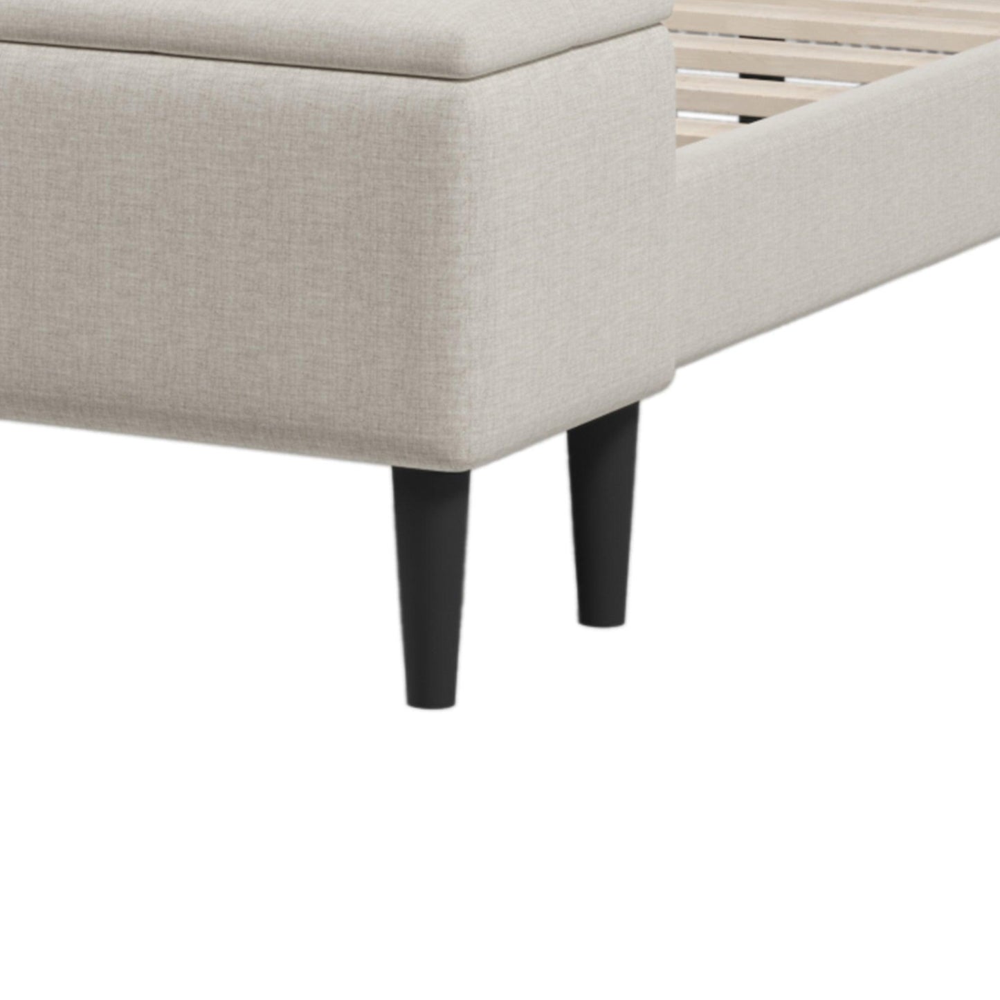 Upholstered Storage Bed Frame with Storage Ottoman Bench, Queen, Beige WF291879AAA FredCo